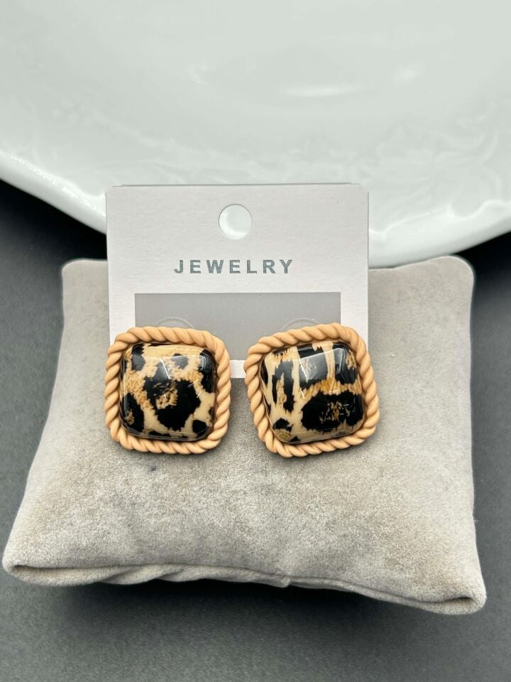 VİP Leopar Küpe // ITHAL-2616