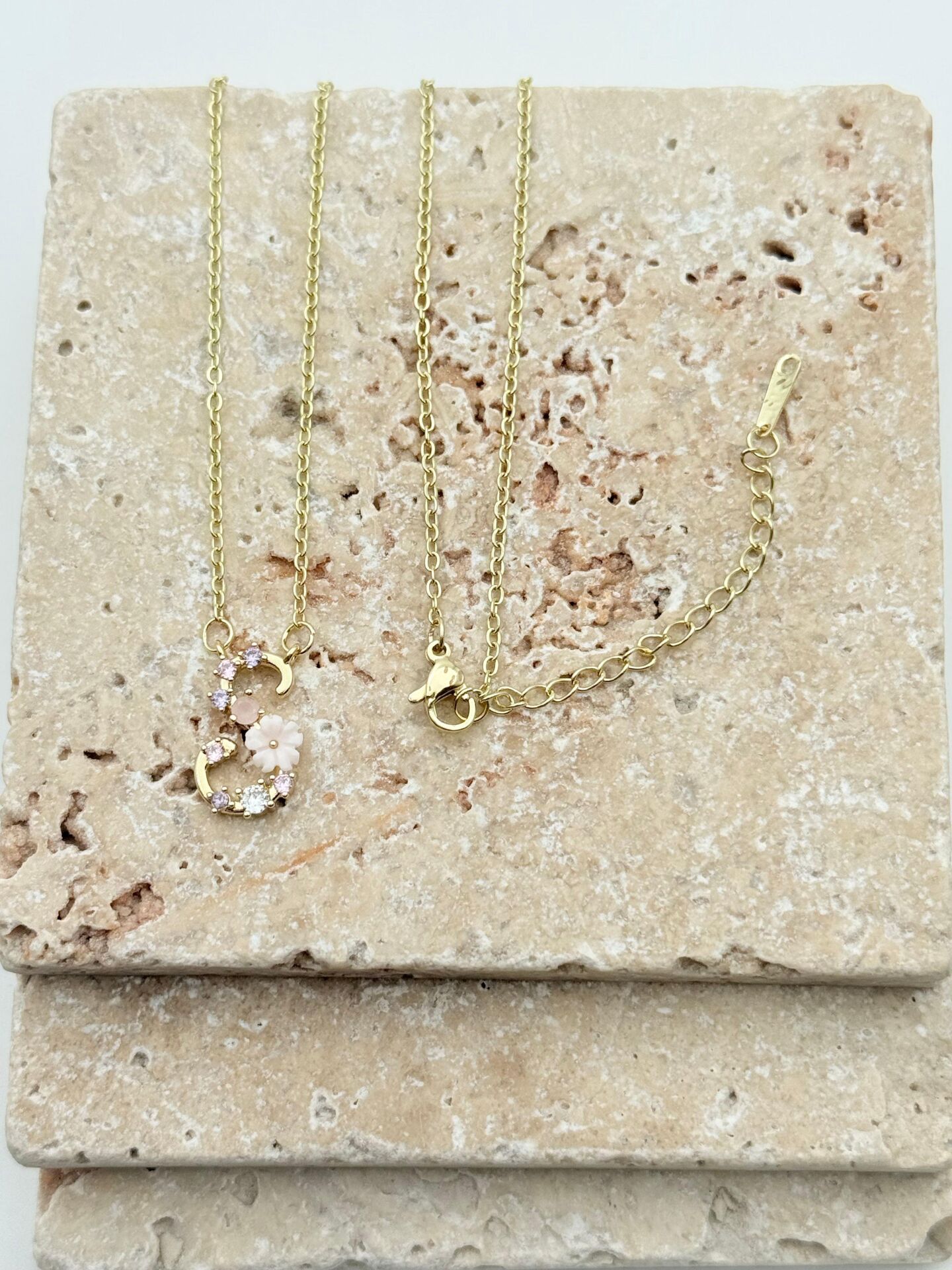 Çelik Prenses Harf Kolye // KOLYE-5746