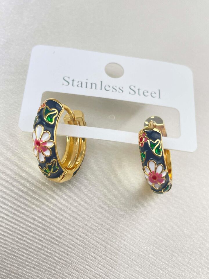 Çelik Mineli Küpe // KÜPE-1327