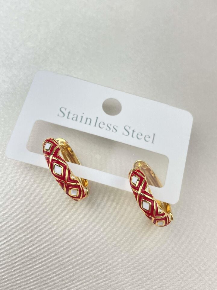 Çelik Mineli Küpe // KÜPE-1336