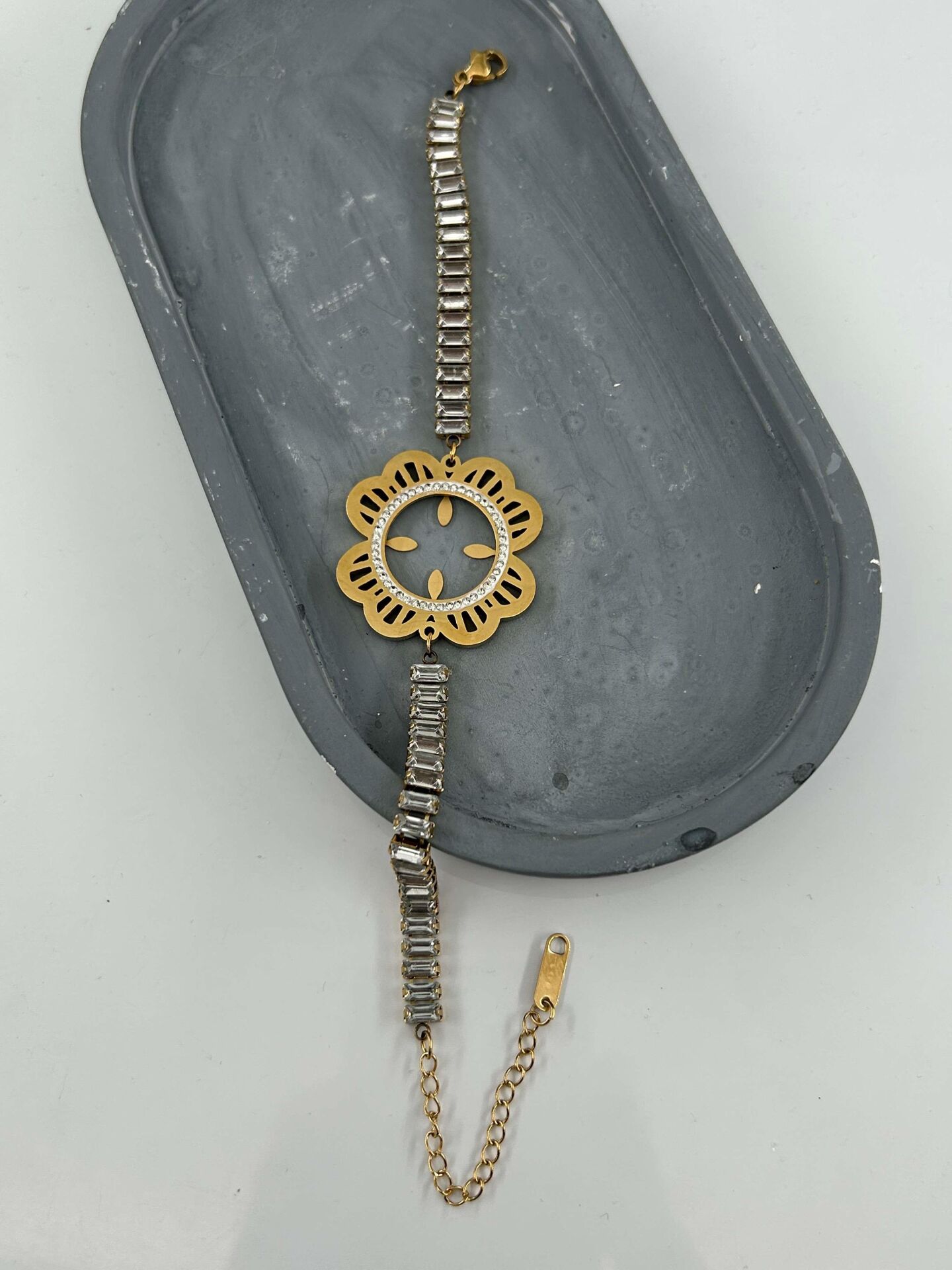 Çelik Çeyrek Takılabilen Bileklik // BILEK-4792