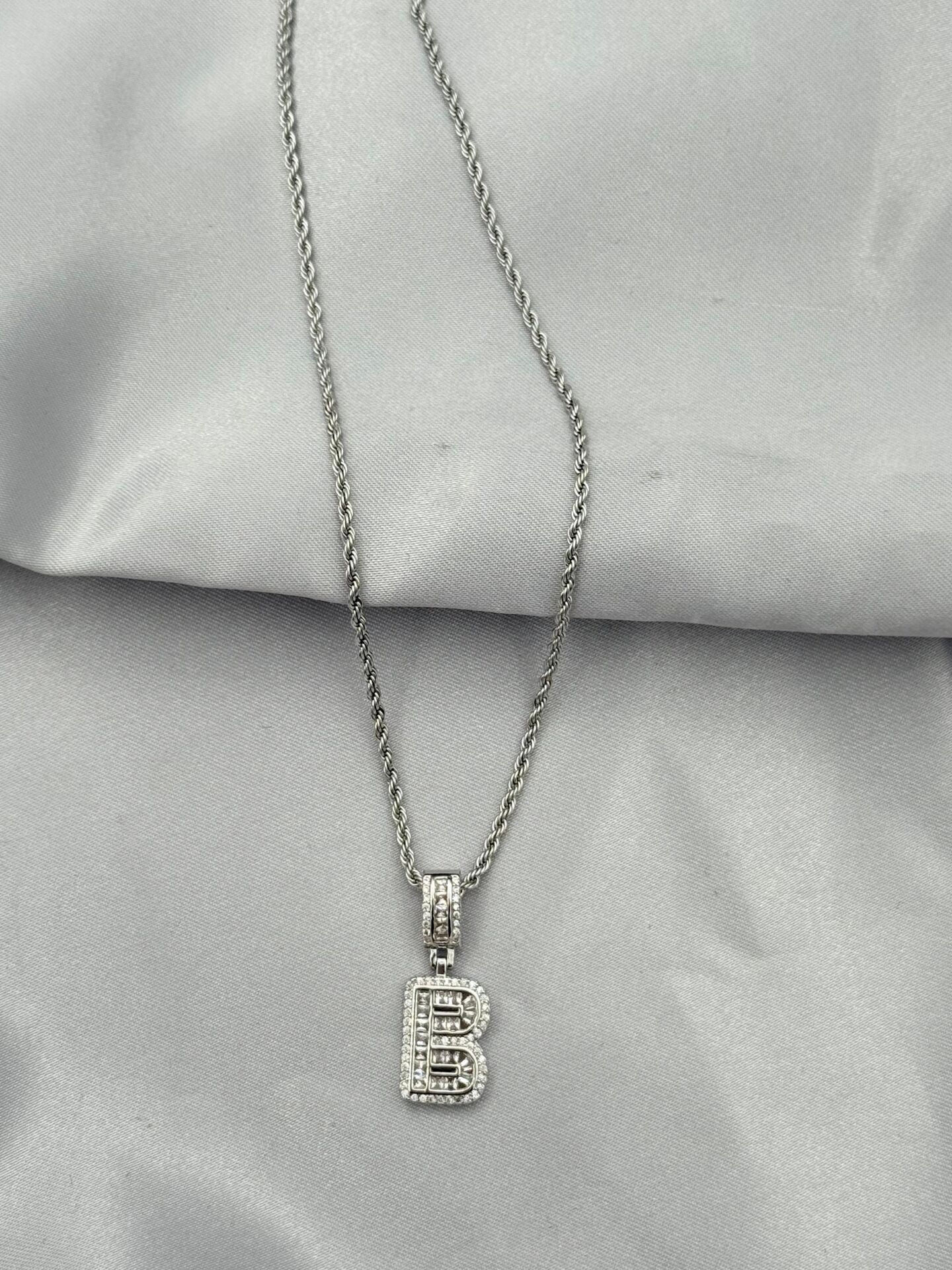 Çelik Harf Kolye 60cm // KOLYE-5426