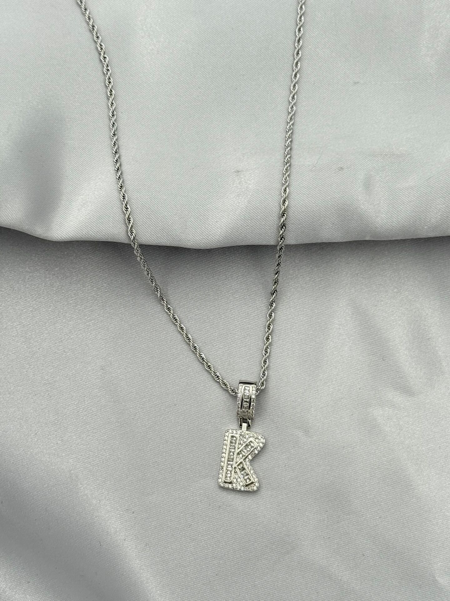 Çelik Harf Kolye 60cm // KOLYE-5432