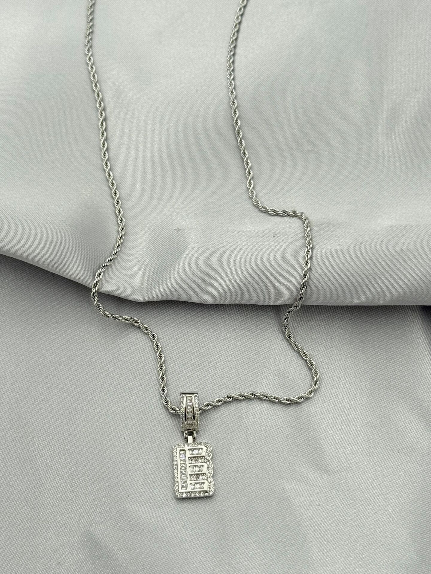 Çelik Harf Kolye 60cm // KOLYE-5439