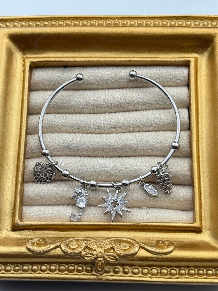 Çelik Charmlı Bileklik // BILEK-6112