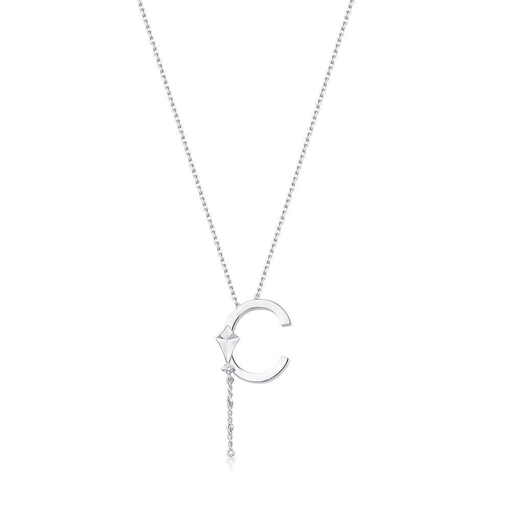 Çelik Gümüş Renk Alya Harf Kolye // KOLYE-5889