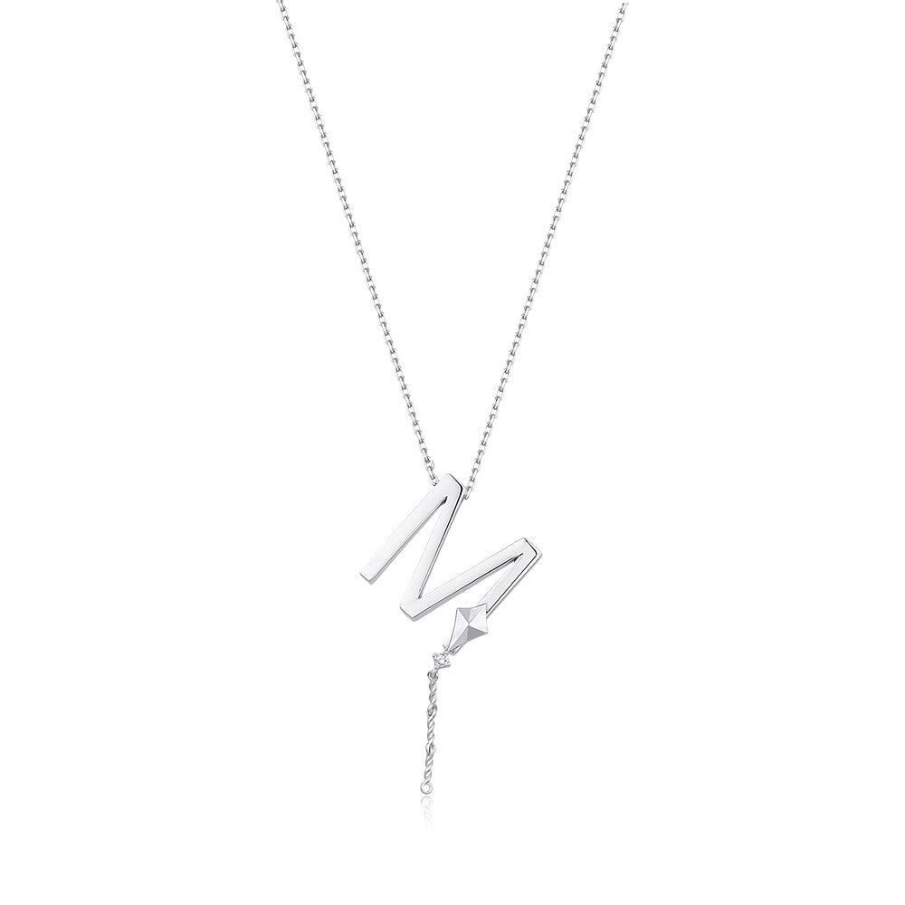 Çelik Gümüş Renk Alya Harf Kolye // KOLYE-5896