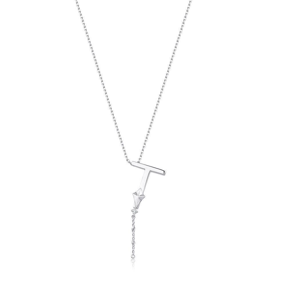 Çelik Gümüş Renk Alya Harf Kolye // KOLYE-5899