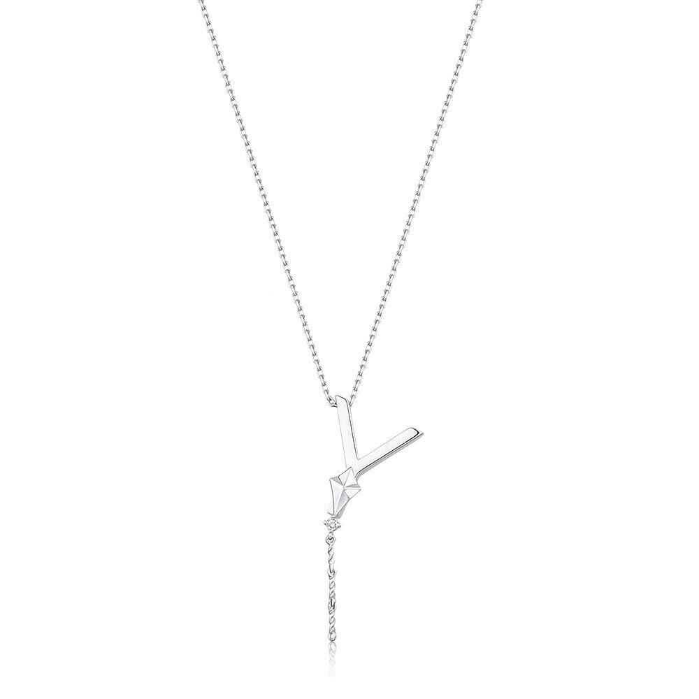 Çelik Gümüş Renk Alya Harf Kolye // KOLYE-5900