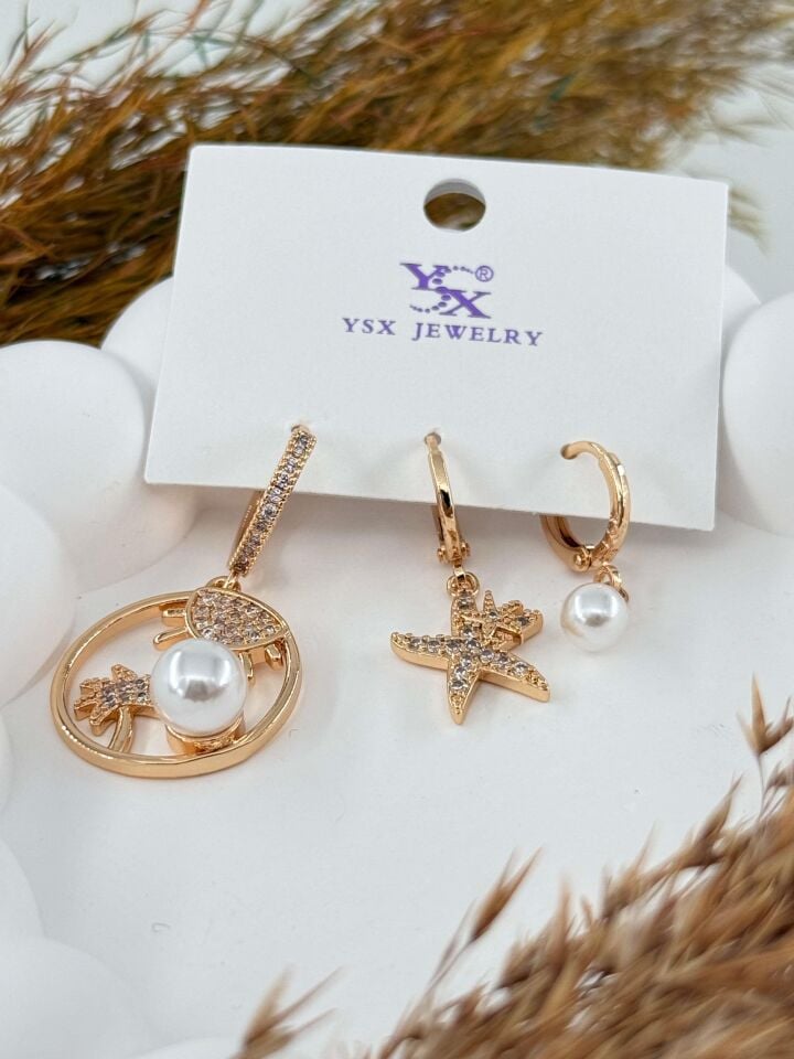 YSX 3'lü Set Küpe // ITHAL-2885