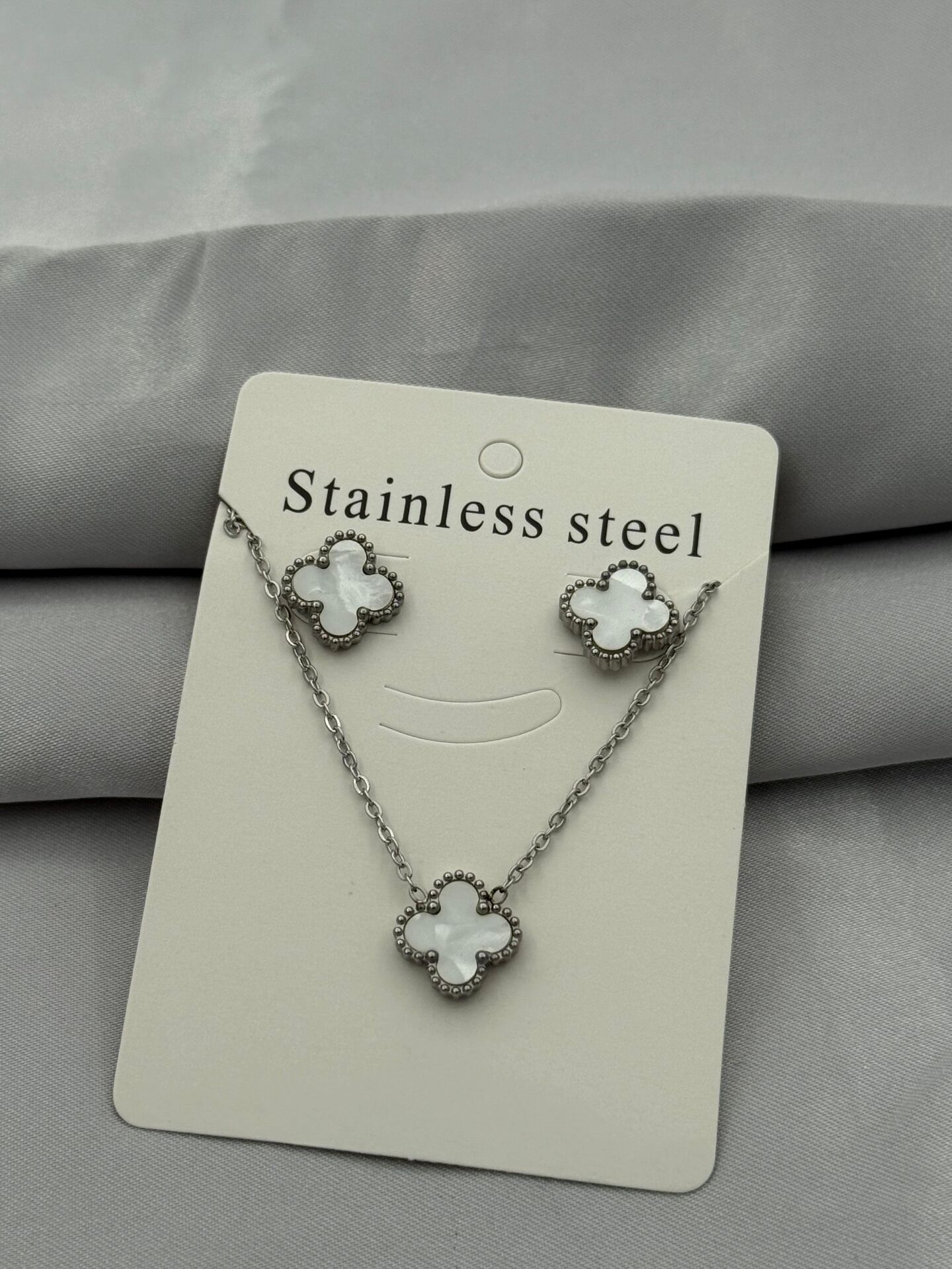 Çelik Küpe Kolye Set // KOLYE-5399