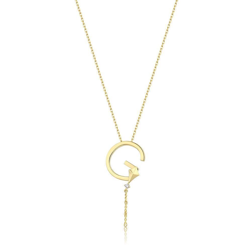 Çelik Alya Harf Kolye // KOLYE-5652