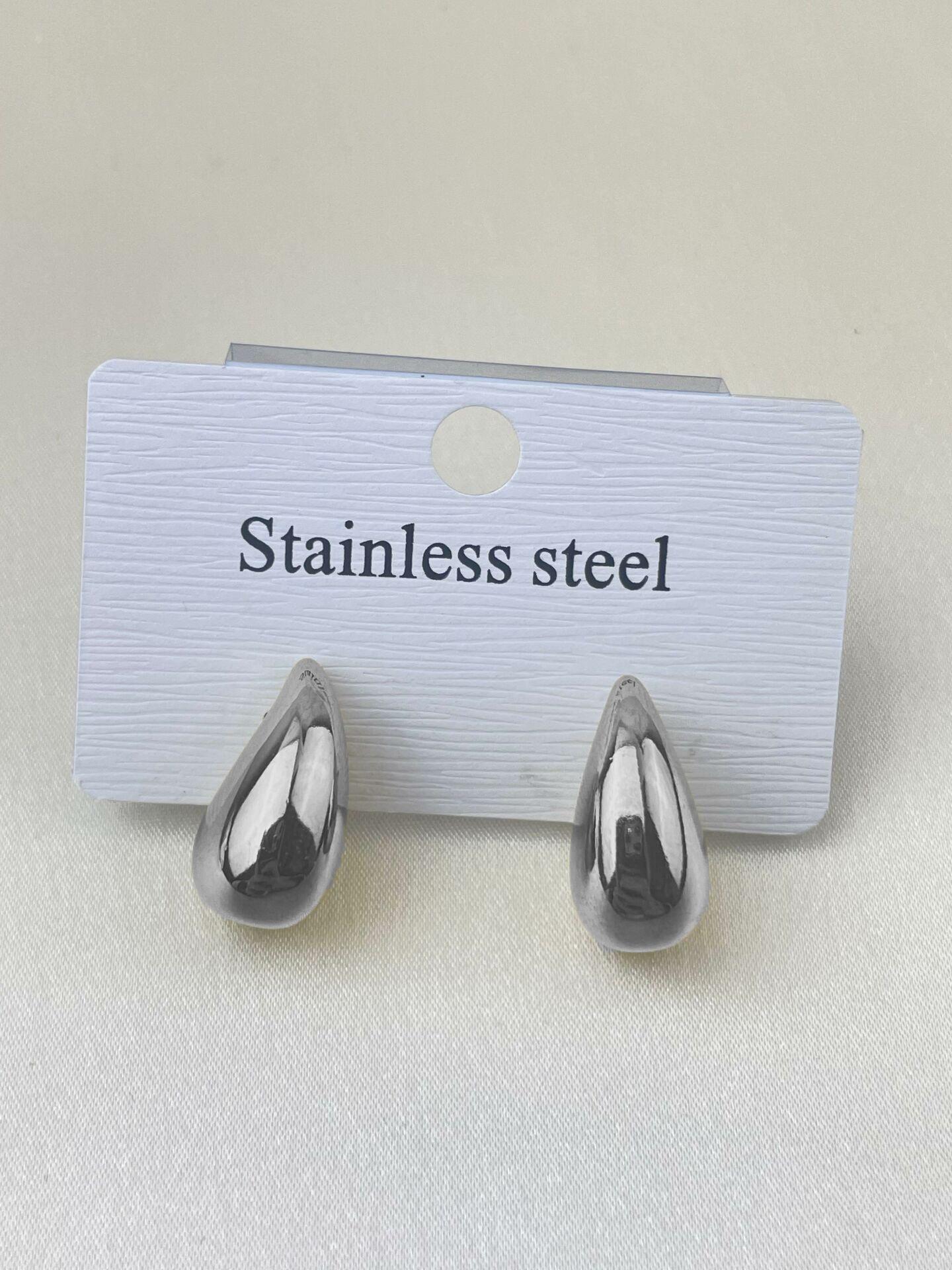 Çelik Mini Damla Küpe Silver  // KÜPE-1051