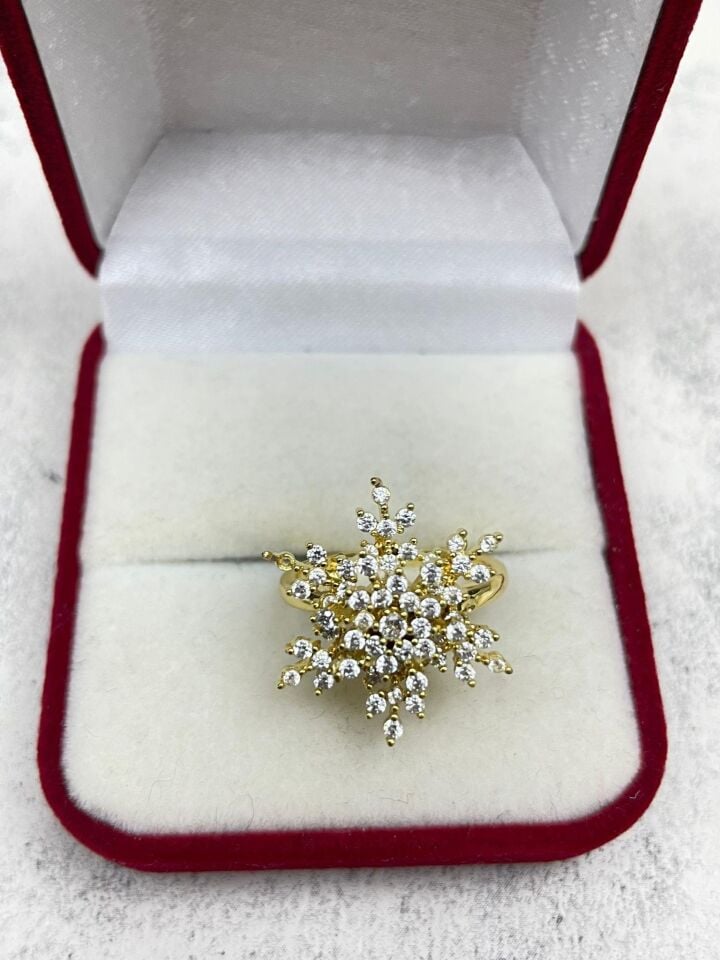 Çelik Gold Renk Dönen Kartanesi Yüzük (Ayarlanabilir) // YÜZÜK-349