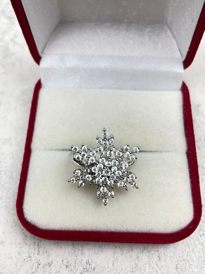 Çelik Silver Renk Dönen Kartanesi Yüzük (Ayarlanabilir) // YÜZÜK-350