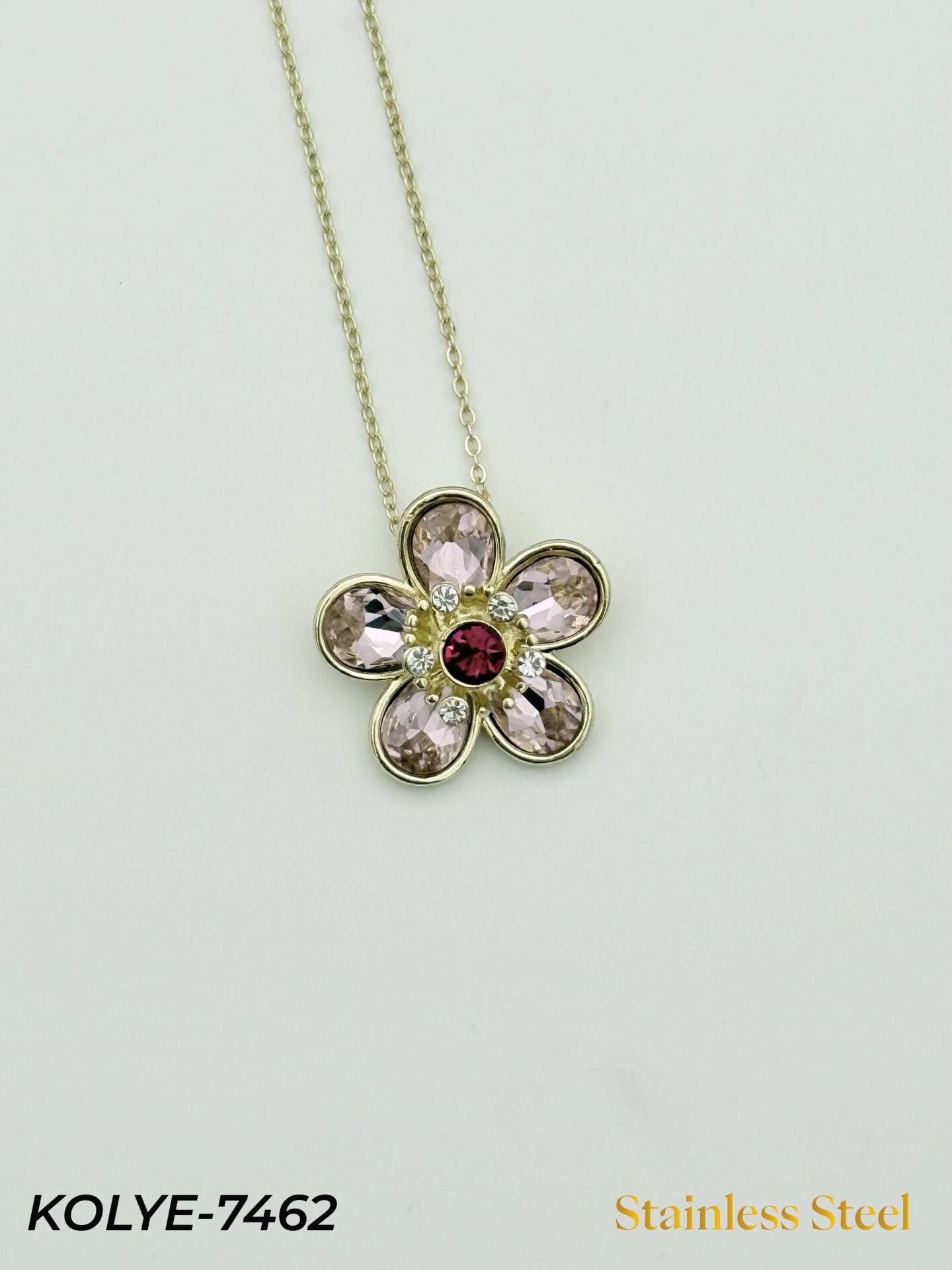 Çelik SWAR Çiçek Kolye 45cm // KOLYE-7462