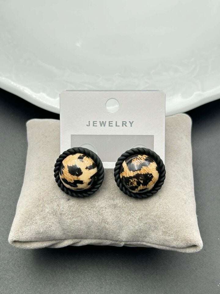 VİP Leopar Küpe // ITHAL-2617