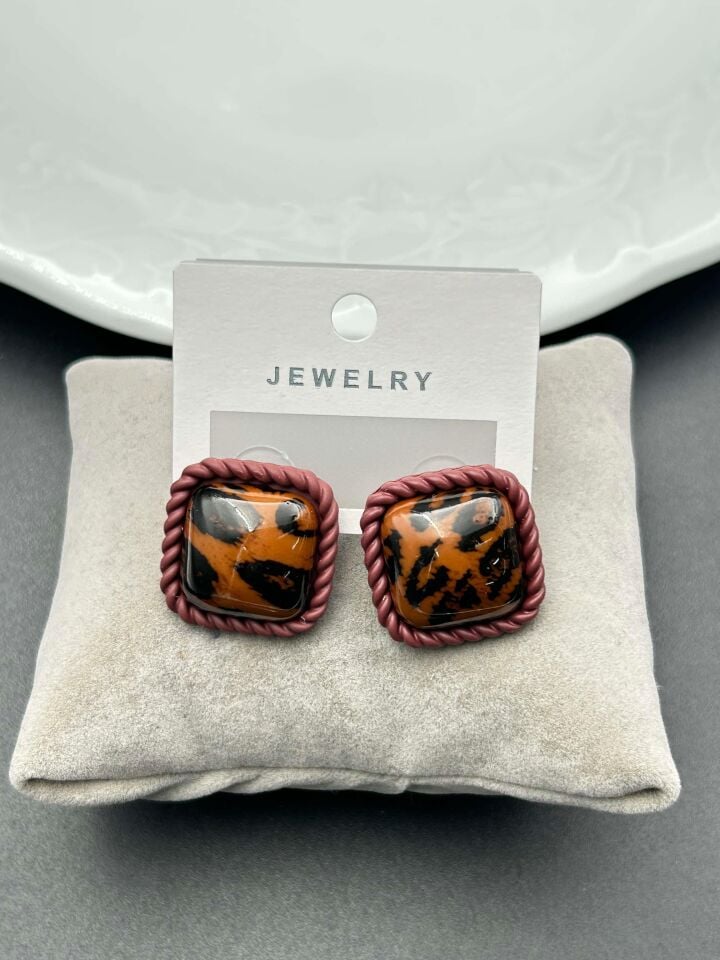 VİP Leopar Küpe // ITHAL-2618