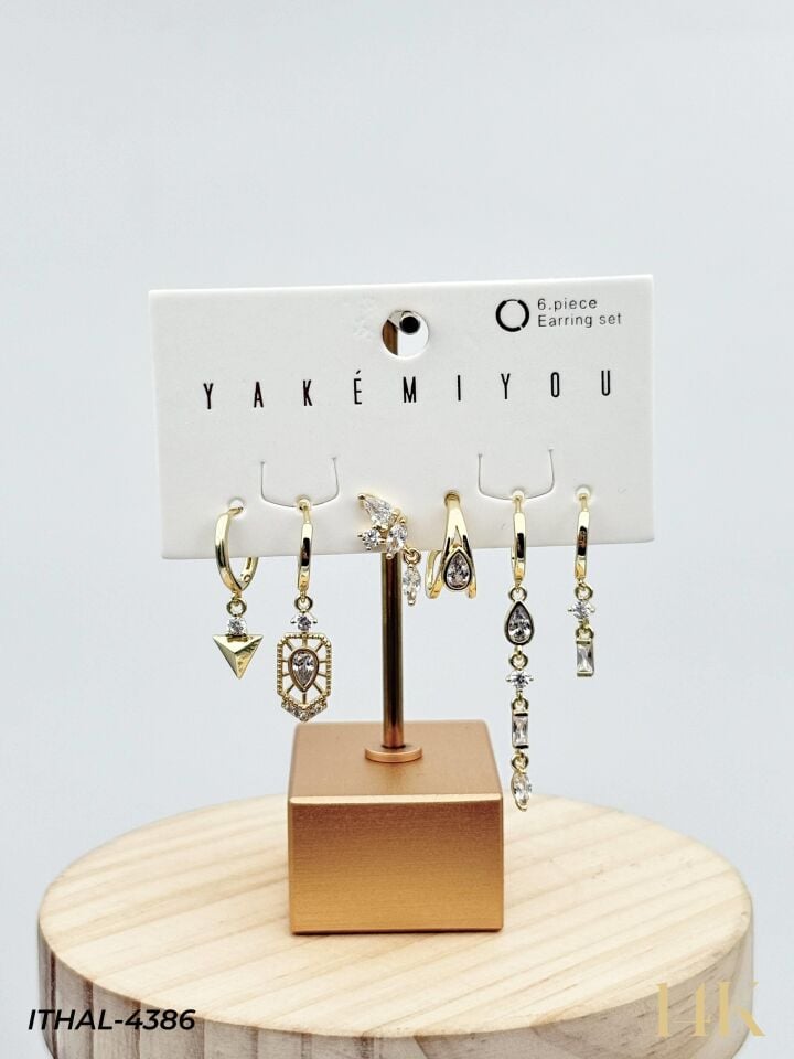 YAKEMIYOU 6'lı Set Küpe // ITHAL-4386