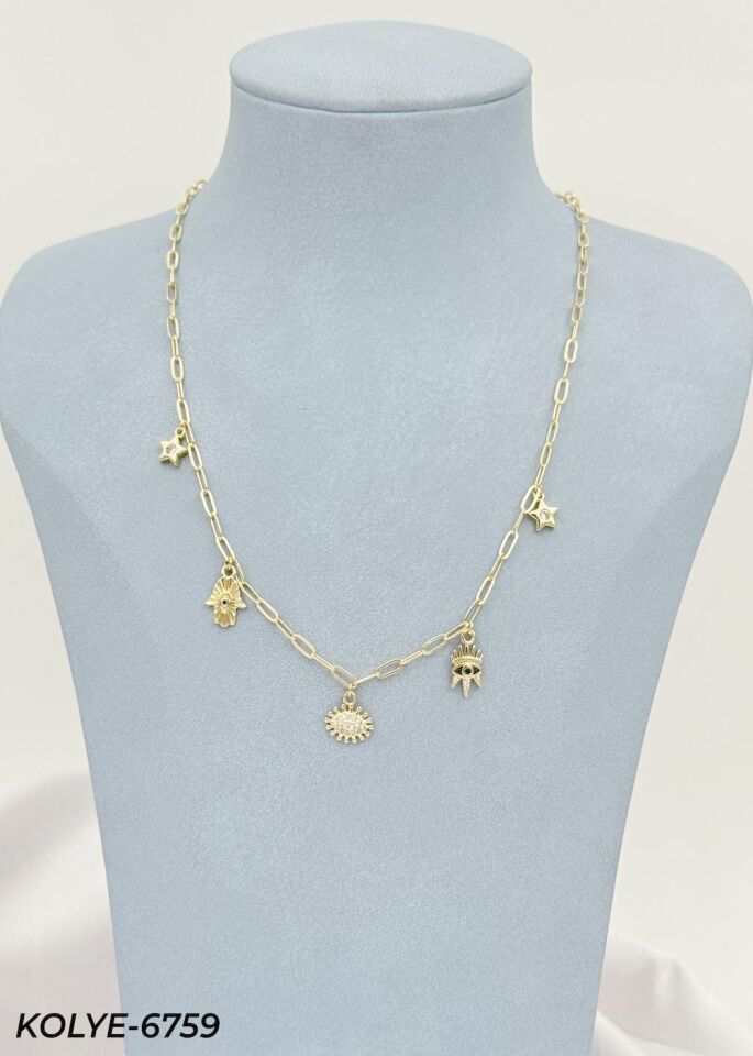 14K Charmlı Kolye  // KOLYE-6759