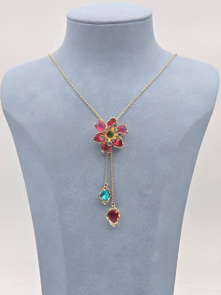 Çelik Papatya Kolye // KOLYE-6174