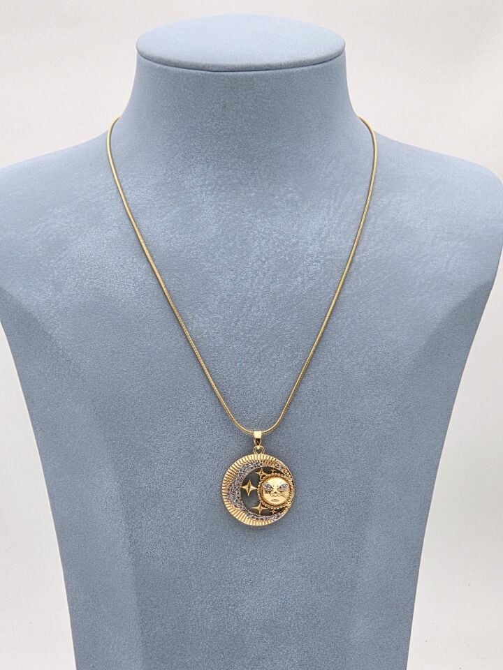 Çelik Çift Renk Kolye 45cm // KOLYE-5926