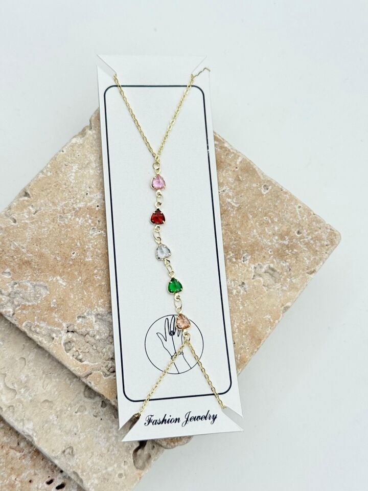 VIP Renkli Taşlı Kalp Şahmeran // BILEK-6029