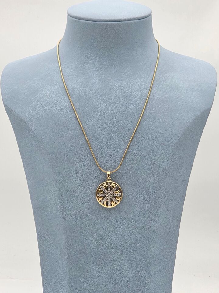 Çelik Çift Renk Kolye 45cm // KOLYE-5935