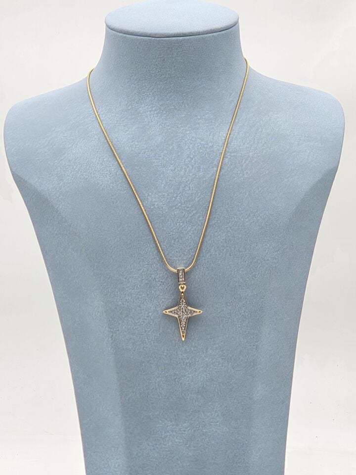 Çelik Çift Renk Kolye 45cm // KOLYE-5942