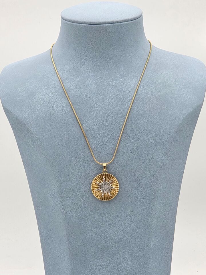 Çelik Çift Renk Kolye 45cm // KOLYE-5943