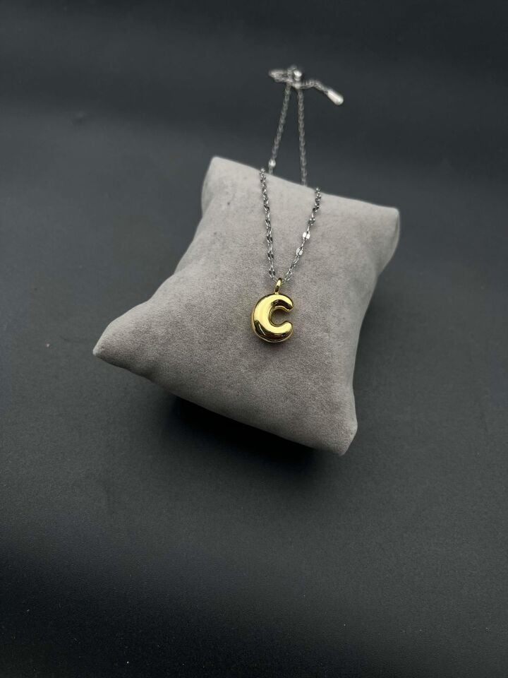 Çelik Harf Kolye (C) // KOLYE-4182