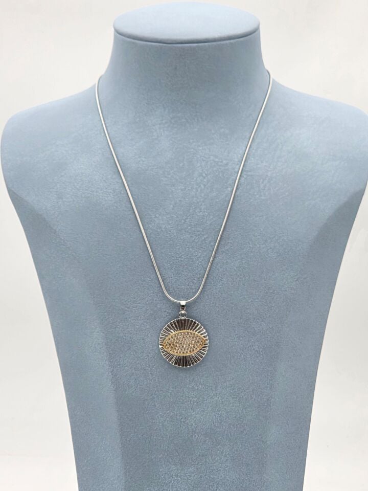 Çelik Çift Renk Kolye 45cm // KOLYE-5946