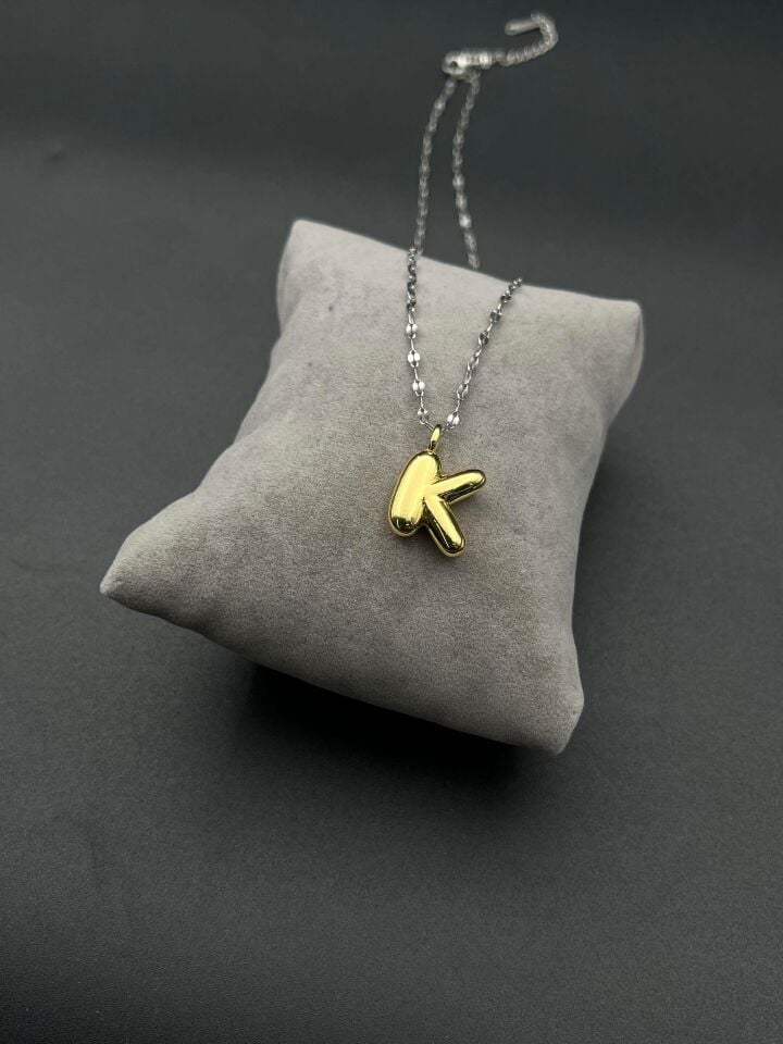 Çelik Harf Kolye (K) // KOLYE-4187