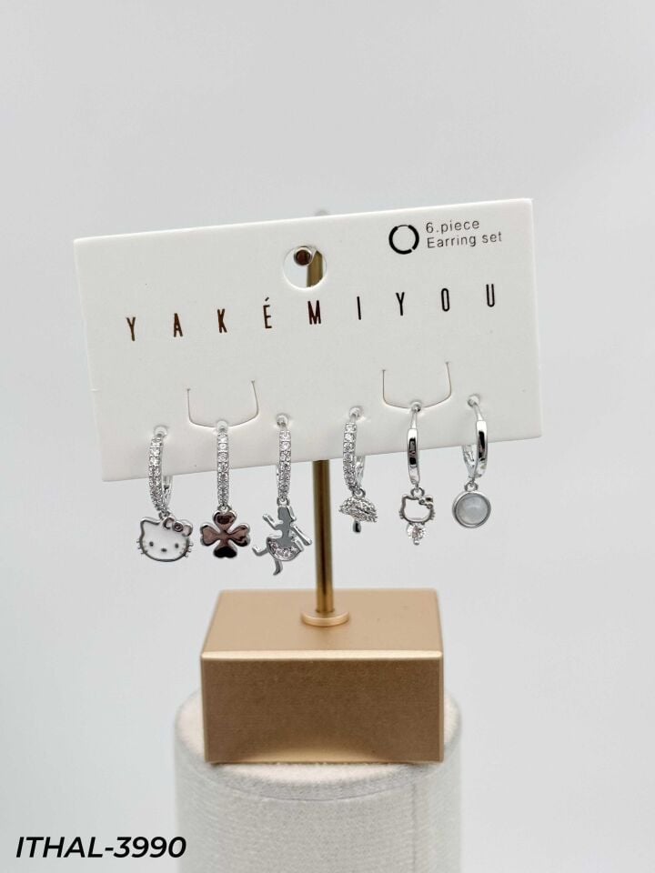 YAKEMIYOU 6'lı Set Küpe // ITHAL-3990