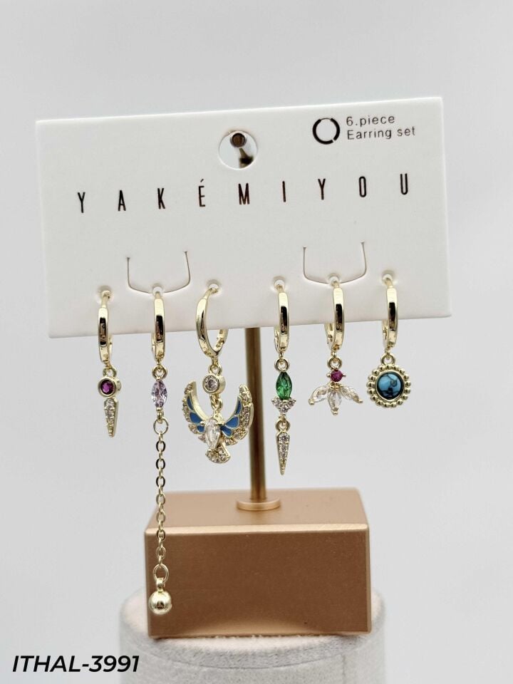 YAKEMIYOU 6'lı Set Küpe // ITHAL-3991