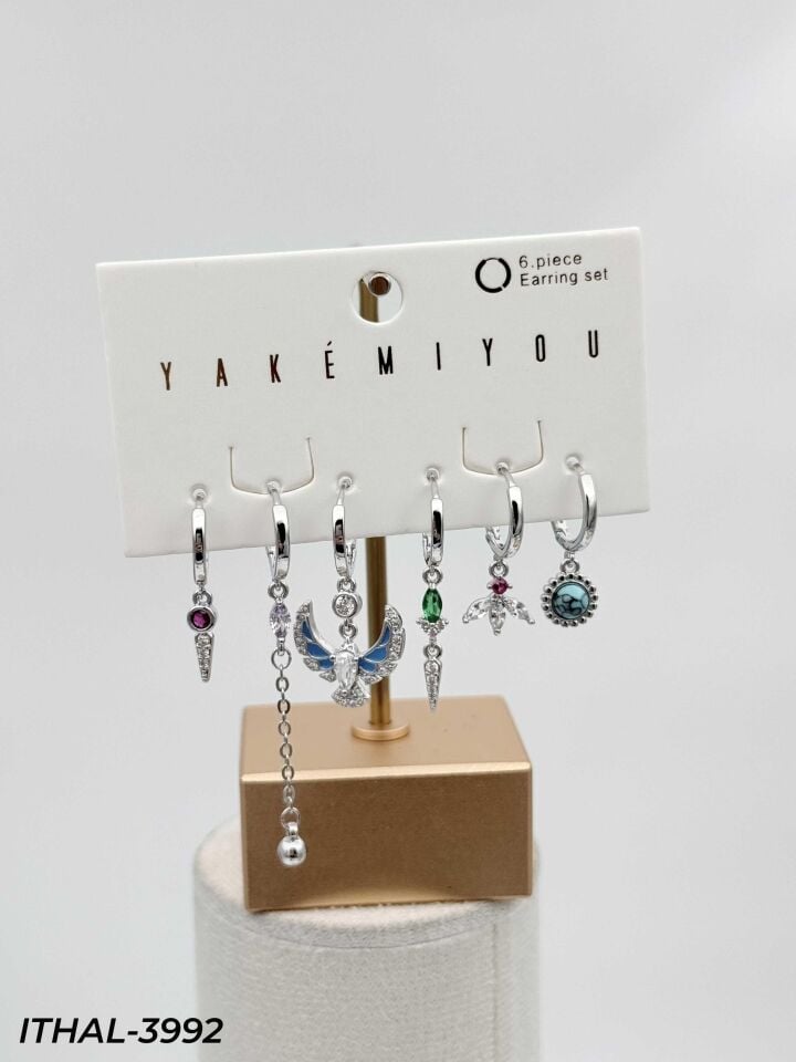 YAKEMIYOU 6'lı Set Küpe // ITHAL-3992