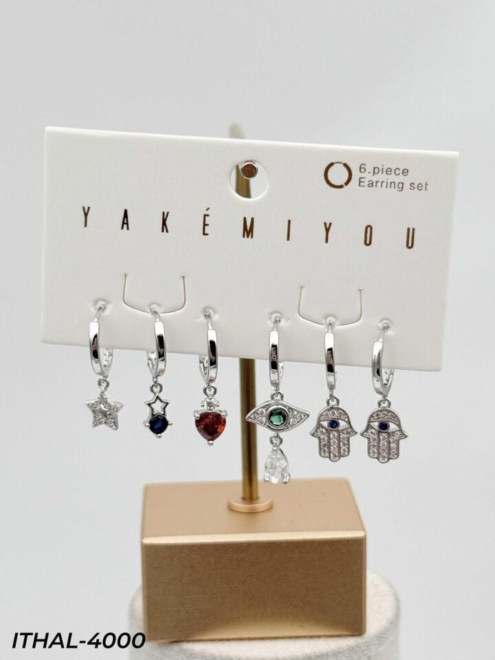 YAKEMIYOU 6'lı Set Küpe // ITHAL-4000