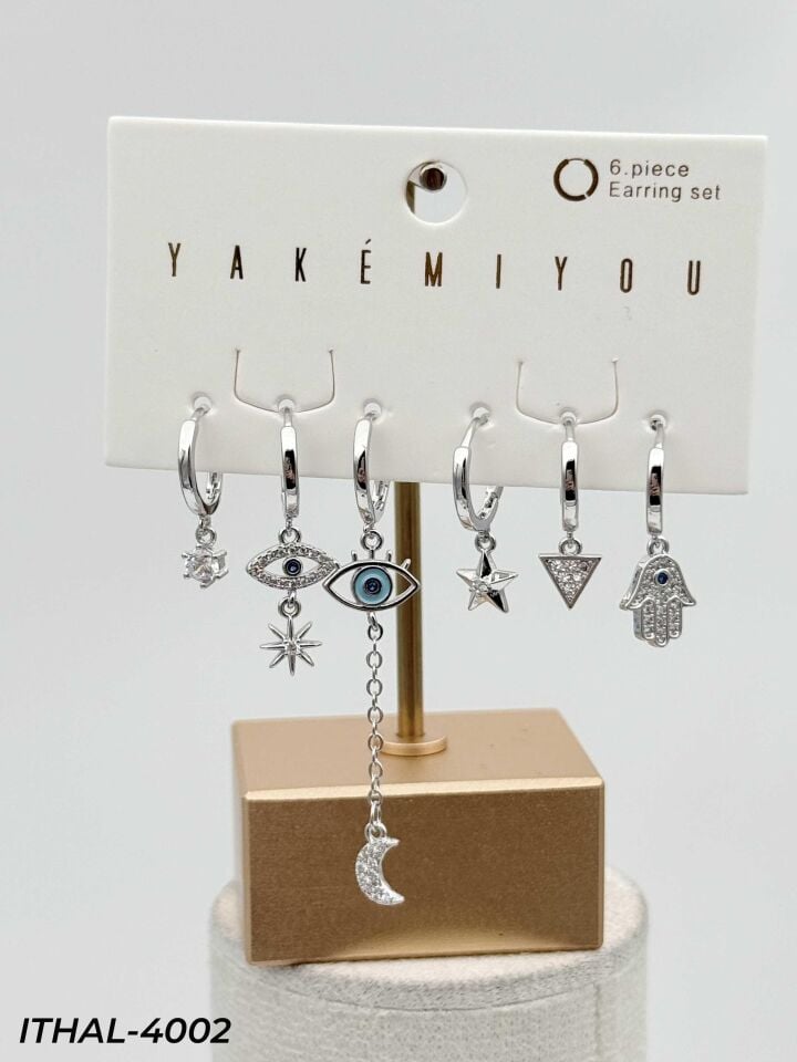 YAKEMIYOU 6'lı Set Küpe // ITHAL-4002