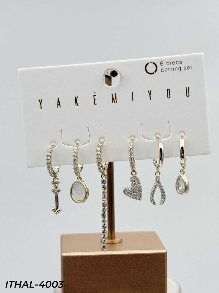 YAKEMIYOU 6'lı Set Küpe // ITHAL-4003