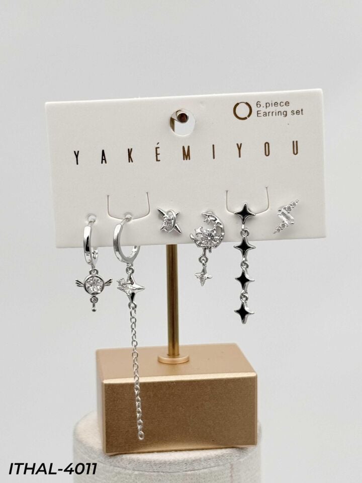 YAKEMIYOU 6'lı Set Küpe // ITHAL-4011