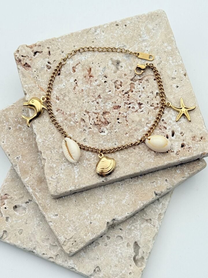 Çelik Deniz Kabuğu Bileklik // BILEK-6030