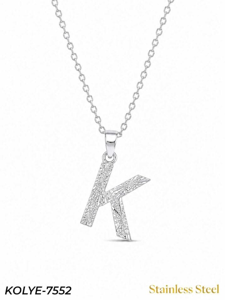 Çelik Harf Kolye 45cm // KOLYE-7552