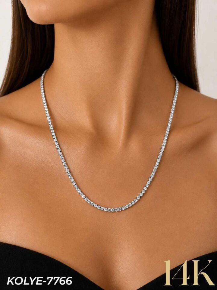 14K Dönmeyen Su Yolu Kolye 45 cm // KOLYE-7766