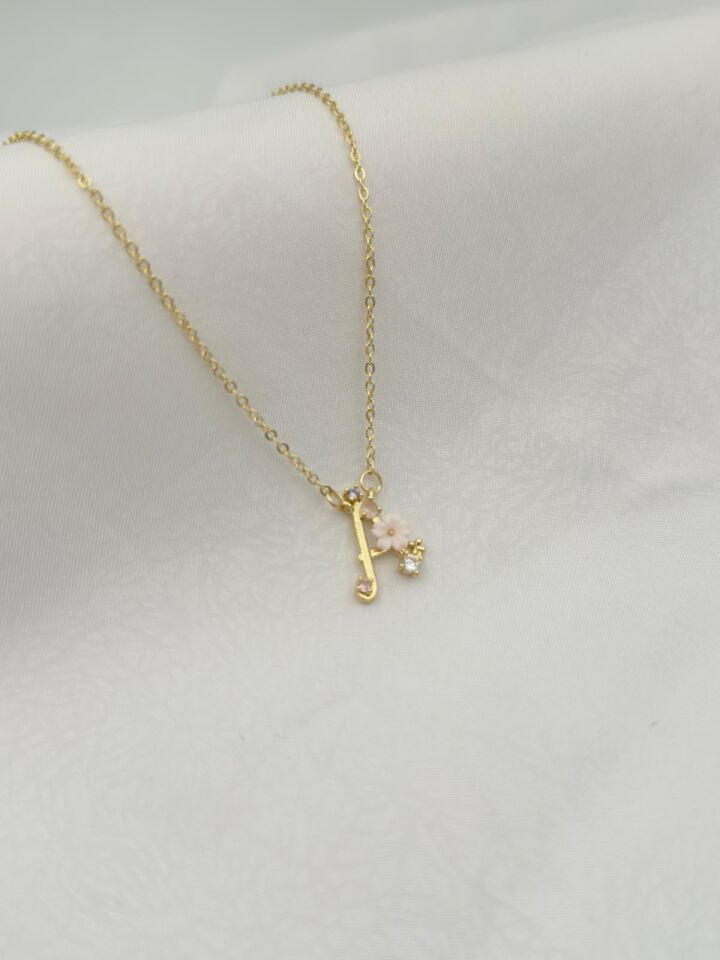 Çelik Prenses Harf Kolye // KOLYE-5735