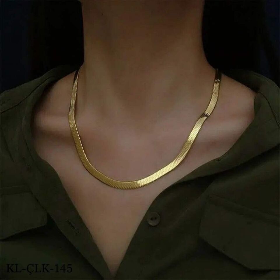 Çelik İtalyan Kolye Gold 45 cm