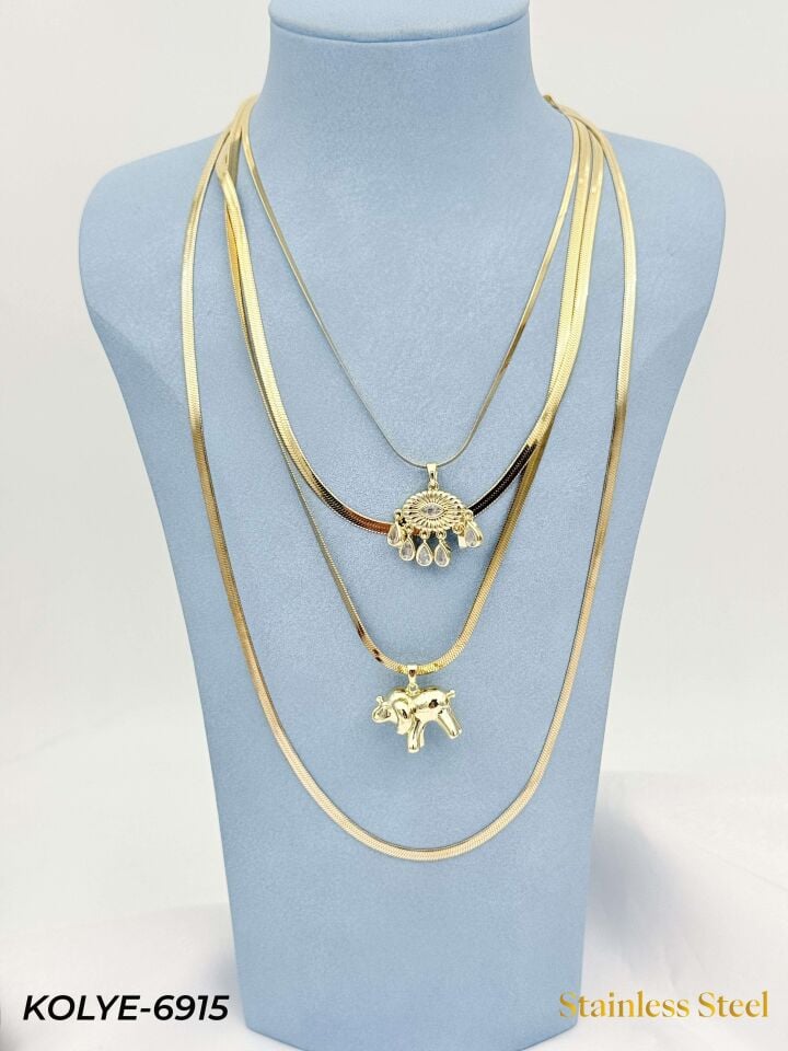 Çelik Çoklu Kolye // KOLYE-6915