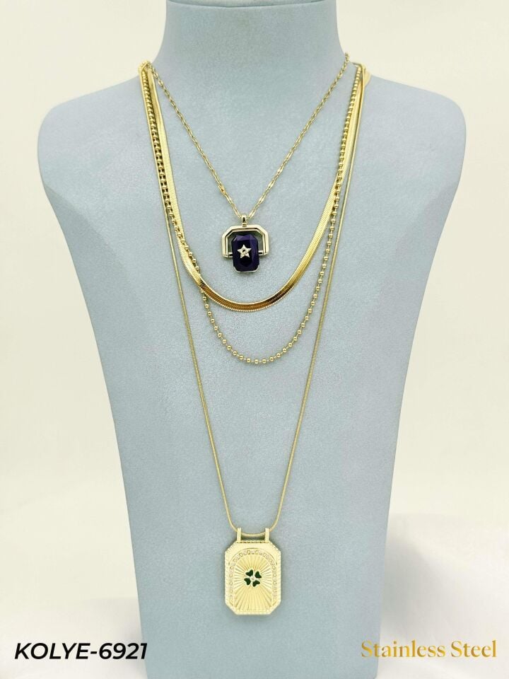 Çelik Çoklu Kolye // KOLYE-6921