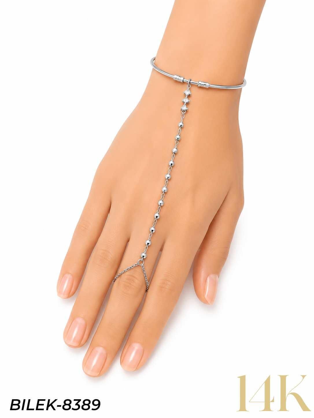 Üçgen Sıralı Kelepçe Şahmeran Bileklik // BILEK-8389