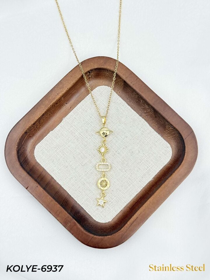 Çelik Y Model Kolye // KOLYE-6937