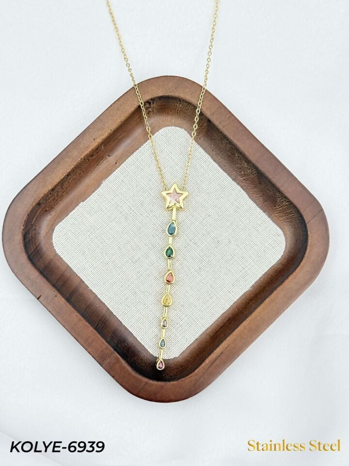 Çelik Y Model Kolye // KOLYE-6939